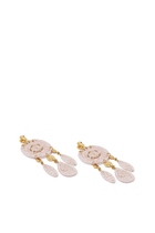 Fanfaria Clip-On Raffia Earrings, 24k Gold-Plated Brass